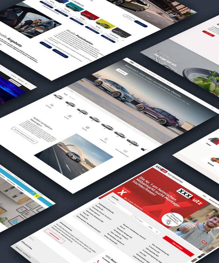 Einige Mockups von erfolgreichen Projekten von Vivid Planet Software